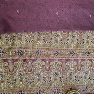 New without tags Maroon embroidered saree